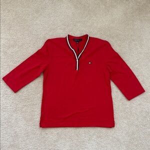 Tommy Hilfiger Red Long Sleeve Tee